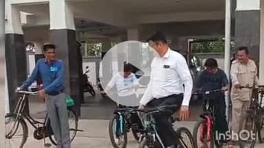 शाजापुर: विश्व साइकिल दिवस पर प्रधान न्यायाधीश साइकिल से शाजापुर कोर्ट पहुंचे