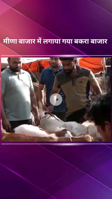 पार्लियामेंट स्ट्रीट: जामा मस्जिद के पास मीना बाजार में बकरा बाजार लगा, कुछ बकरों की कीमत एक से दो लाख रुपए