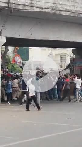 पटना में कांग्रेस का भारी प्रर्दशन मंगल पांडेय के खिलाफ