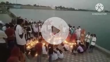 जालौर: जालौर में गुरुवार शाम 7:30 बजे पर्यावरण दिवस के अवसर पर हनुमान तालाब किनारे दीपदान कार्यक्रम आयोजित हुआ