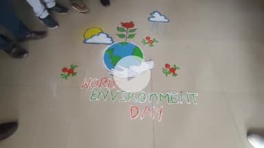 बमोरी: विश्व पर्यावरण दिवस पर बमोरी सामुदायिक स्वास्थ्य केंद्र में बनाई गई रंगोली, पर्यावरण बचाने का लिया संकल्प