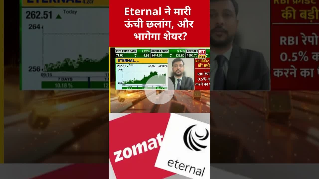 Eternal के शेयर में धुंआधार तेजी, और भागेगा शेयर? #eternal #zomato #shorts #swadesh #stockmarket