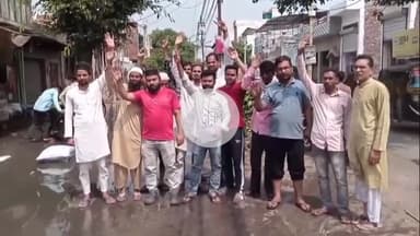 हसनपुर: हसनपुर लालबाग रेट रेतिया मस्जिद के पास जल भराव से लोग परेशान, किया प्रदर्शन #jansamasya