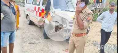 बलिया: एनएच-31 पर रामगढ़ ढाले के पास एम्बुलेंस और कमांडर जीप में हुई टक्कर, 6 लोग हुए घायल