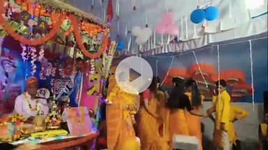 पवई: ग्राम रामपुर में श्रीमद् भागवत कथा में भगवान श्रीकृष्ण जन्मोत्सव धूमधाम से मनाया गया