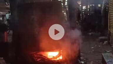 मथुरा: आर्य समाज रोड रेलवे फाटक के समीप बंदरों की उछल कूद के कारण ट्रांसफार्मर पैनल में लगी आग