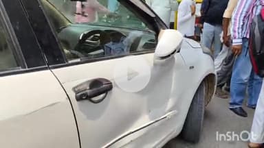 अमरोहा: जोया पुलिस चौकी के सामने ट्रक और कार में हुई भिड़ंत, कार चालक और पुलिस के बीच हुई तीखी नोकझोंक