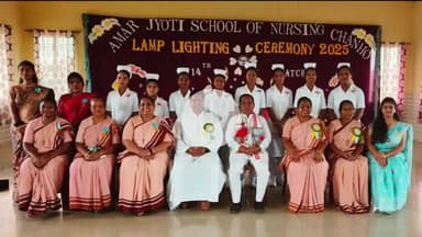 चान्हो: अमर ज्योति नर्सिंग स्कूल, चान्हो में दीप प्रज्वलन समारोह 2025 का आयोजन