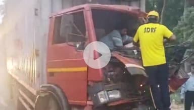 देहरादून: कुआंवाला स्थित रिलायंस पेट्रोल पंप के पास हुआ ट्रक हादसा, हादसे में चार लोग हुए घायल