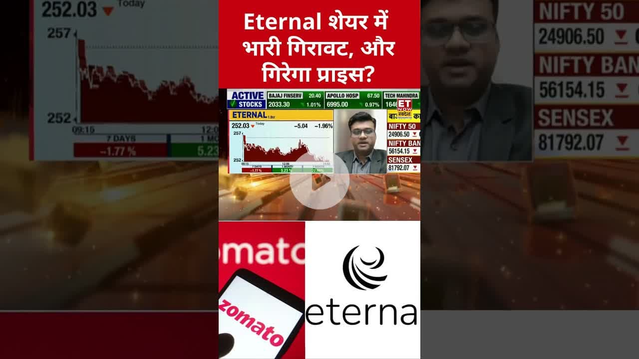Eternal शेयर में भारी गिरावट, और गिरेगा प्राइस? #eternal #zomato #shorts #etnowswadesh #stockmarket
