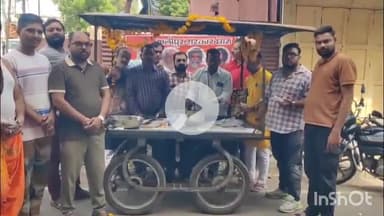 धार: सर्व ब्राह्मण समाज ने राजवाड़ा चौक पर संत श्री योगेश जी महाराज की जन्म जयंती मनाई