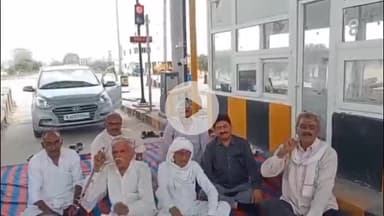 तारानगर: भनीण के आसपास के ग्रामीणों ने वाहनों को टोल मुक्त करने की मांग पर छठे दिन किसानों का अनिश्चितकालीन धरना जारी