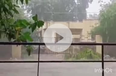 देसूरी: सादड़ी में 1 घंटे की मूसलाधार बारिश, पुलिस थाना और हाईस्कूल के बाहर भरा पानी, लोगों को गर्मी से मिली राहत