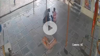 रामगंजमण्डी: चेचट के हिंगलाज माताजी मंदिर में गांजा पीते युवक ने मंदिर के सीसीटीवी कैमरे को तोड़ने की कोशिश की