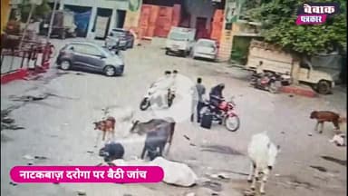 पुलिस ने बदमाश को भगाया, वीडियो वायरल