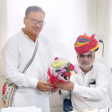 रायसिंहनगर: रायसिंहनगर नगर पालिका अध्यक्ष मनीष मोहन ने नगरीय विकास एवं शासन विभाग के मंत्री से की मुलाकात