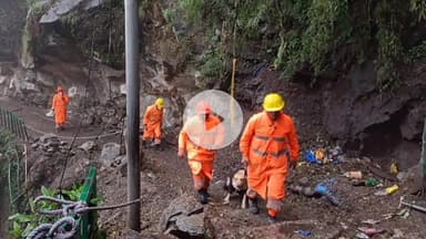 राजगढ़ी: स्निफर डॉग के माध्यम से लापता व्यक्तियों की खोजबीन की जा रही है