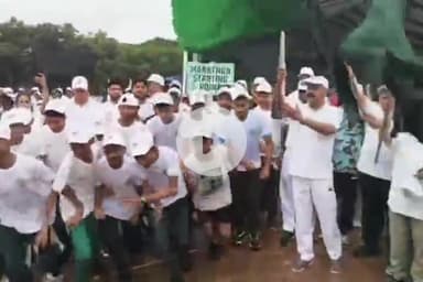 कांके: मोरहाबादी से अल्बर्ट एक्का चौक तक मादक पदार्थों के विरुद्ध जागरूकता को लेकर मैराथन दौड़ का आयोजन किया गया