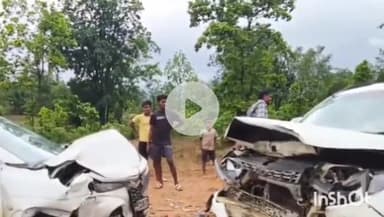 उदयपुर धरमजयगढ़: नागदरहा के पास दो कारों में आमने-सामने टक्कर, दुर्घटना के बाद पहुंची डायल 112