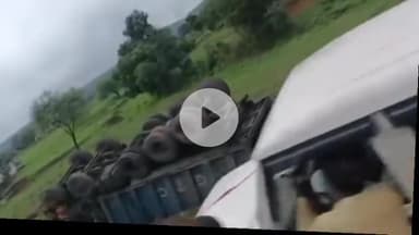 माडा: बंधौरा में कोयला लदा हाईवा पलटा, चालक बाल-बाल बचा