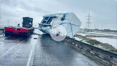 માળીયા: માળીયા મીયાણાના સુરજબારી પુલ ઉપર પવનચક્કીનું ટર્બાઇન કાર ઉપર ખાબકયું, એકનું મોત