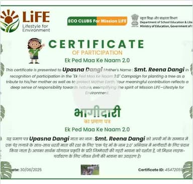 Eco Club For Mission Life
Ek Ped Maa Ke Naam
Imperial International School