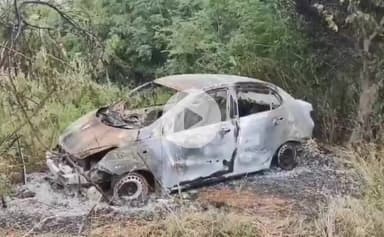 కనిగిరి: తమటం వారి పల్లి వద్ద ప్రమాదవశాత్తు కారులో మంటలు చెలరేగి పూర్తిగా దగ్ధమైన కారు