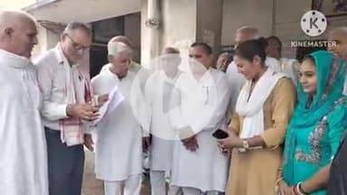 भिवानी: भिवानी में किसान सभा ने कैबिनेट मंत्री श्रुति चौधरी व राज्यसभा सांसद को मांगों का ज्ञापन सौंपा