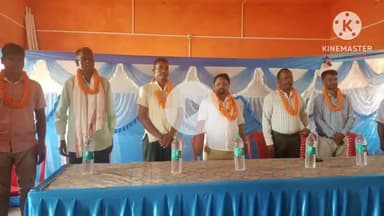 कर्रा: सोनमेर मंदिर परिसर स्थित सरना बखोड़ में किया गया मंच का शिलान्यास