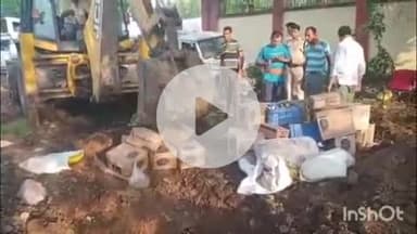 आरा: उत्पाद थाना परिसर में जिला अधिकारी के निर्देश पर मजिस्ट्रेट की मौजूदगी में लाखों रुपए की शराब पर चला बुलडोजर