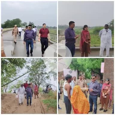 जौनपुर : डीएम ने बदलापुर में पीली नदी के जीर्णोद्धार कार्य का किया निरीक्षण, सीडीओ व एसडीएम भी रही मौजूद।