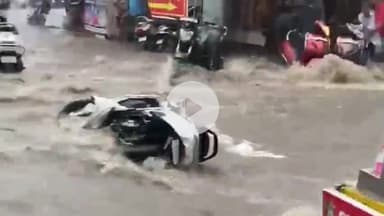 अजमेर: अजमेर में मानसून की पहली बारिश का कहर, मदार बना नदी नाला, टू वीलर वाहन बहते आए नजर