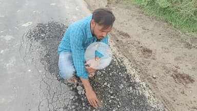 सीकरी: डाबक-सीकरी मुख्य मार्ग पर सड़क निर्माण को एक महीना भी नहीं हुआ पूरा, बन गए गड्ढे #jansamasya