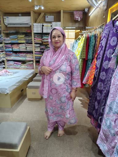 Happy customer with 3 piece cotton suit