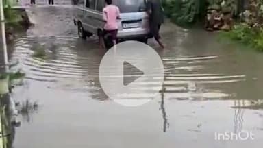 बारां: ग्राम मंडोला के पास ब्रजराजपुरा के मेन रास्ते पर बारिश का पानी भरा, वाहन चालक हो रहे परेशान