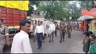 बगोदर: बगोदर में मुहर्रम को लेकर प्रशासन ने निकाला फ्लैग मार्च