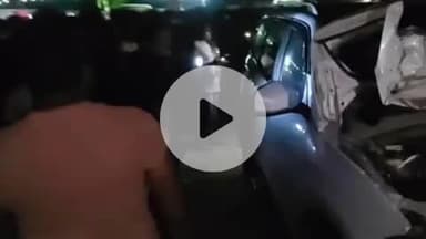 नरवल: पुरवामीर में कोल्ड स्टोर के सामने ओवरटेक करते समय ट्रक ने स्कॉर्पियो कार में मारी जोरदार टक्कर, कार के उड़े परखच्चे