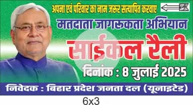 आगामी 8 जुलाई को सुबह में जनता दल यूनाइटेड द्वारा निर्धारित प्रदेश स्तरीय मतदाता जागरूकता कार्यक्रम में  साइकिल रैली में अधिक से अधिक संख्या में बक्सर जिला के सभी प्रखंडों के प्रखंड अध्यक्ष एवं नगर अध्यक्ष अपनी अपनी भूमिका निभाकर कार्यक्रम