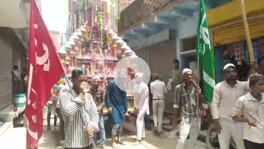 पोरसा: पोरसा शहर में मुस्लिम समाज ने मोहर्रम पर निकाला ताजियों का जुलूस