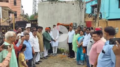 कांके: आनंद विहार में सांसद संजय सेठ ने नाली निर्माण कार्य का शिलान्यास किया