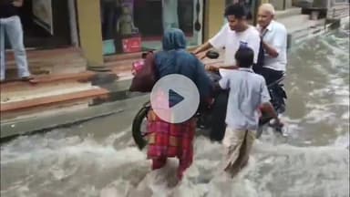 चूरू: चूरू में 32.4 एमएम बारिश के बाद सफेद घण्टाघर सहित निचले इलाके जलमग्न, लोगों को आवागमन में हुई परेशानी