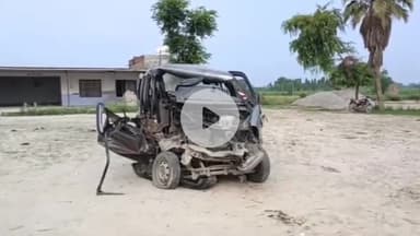 हसनपुर: रहरा धर्म कांटे के पास ईंट से लदी ट्रैक्टर ट्राली ने ईको में मारी जोरदार टक्कर, एक की मौत और तीन घायल