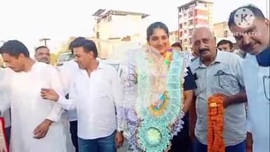 भिवानी: वर्ल्ड बॉक्सिंग कप में स्वर्ण पदक विजेता नूपुर का शहरवासियों ने किया भव्य स्वागत