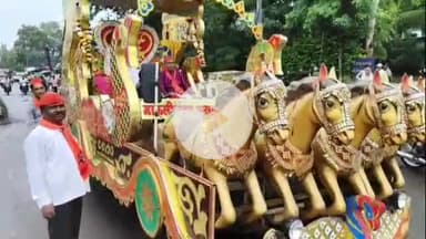 अक्कलकुवा: श्री महाकाली माता मंदिर येथे श्री हनुमानजी व श्री शनिजी महाराज यांच्या मूर्ती प्राणप्रतिष्ठे निमित्त शोभायात्रा