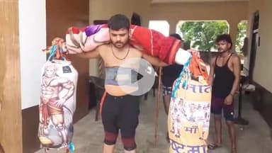 बड़ौत: नरेला दिल्ली के युवक ने गौमाता को राष्ट्र माता का दर्जा दिलाने के लिए उठाई कांवड़, 121 लीटर गंगाजल लेकर पहुंचे भड़ल