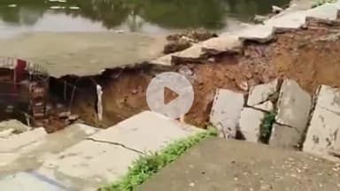 कांके: रांची और आसपास के इलाकों में लगातार बारिश से जलजमाव, बटन तालाब का किनारा बहा