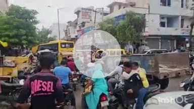 पलवल: पलवल में पुराने जीटी रोड पर लगा लंबा जाम