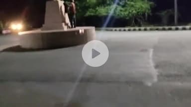 झांसी: आरएलपीएस स्कूल के पास बने चौराहे पर एक युवक ने मूर्ति पर किया हमला, वीडियो सोशल मीडिया पर वायरल