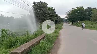 कांके: धुर्वा टंकी के पास पानी का पाइप फटा, हजारों लीटर पानी बर्बाद