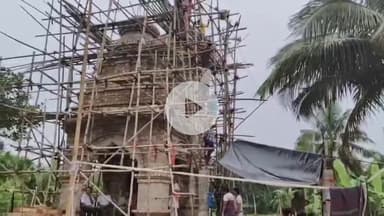 রামনগর ২: ধান, রুপো এবং সোনার গহনা দিয়ে নির্মীয়মান মন্দিরের চূড়া ভর্তি করা হলো